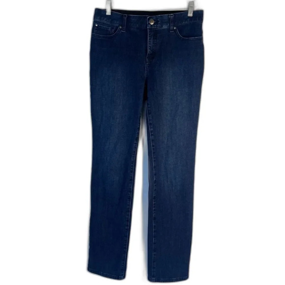 Chico's Fabulously Slimming Dark Wash Slim Leg Jeans Size 0/4-6 - Picture 1 of 10